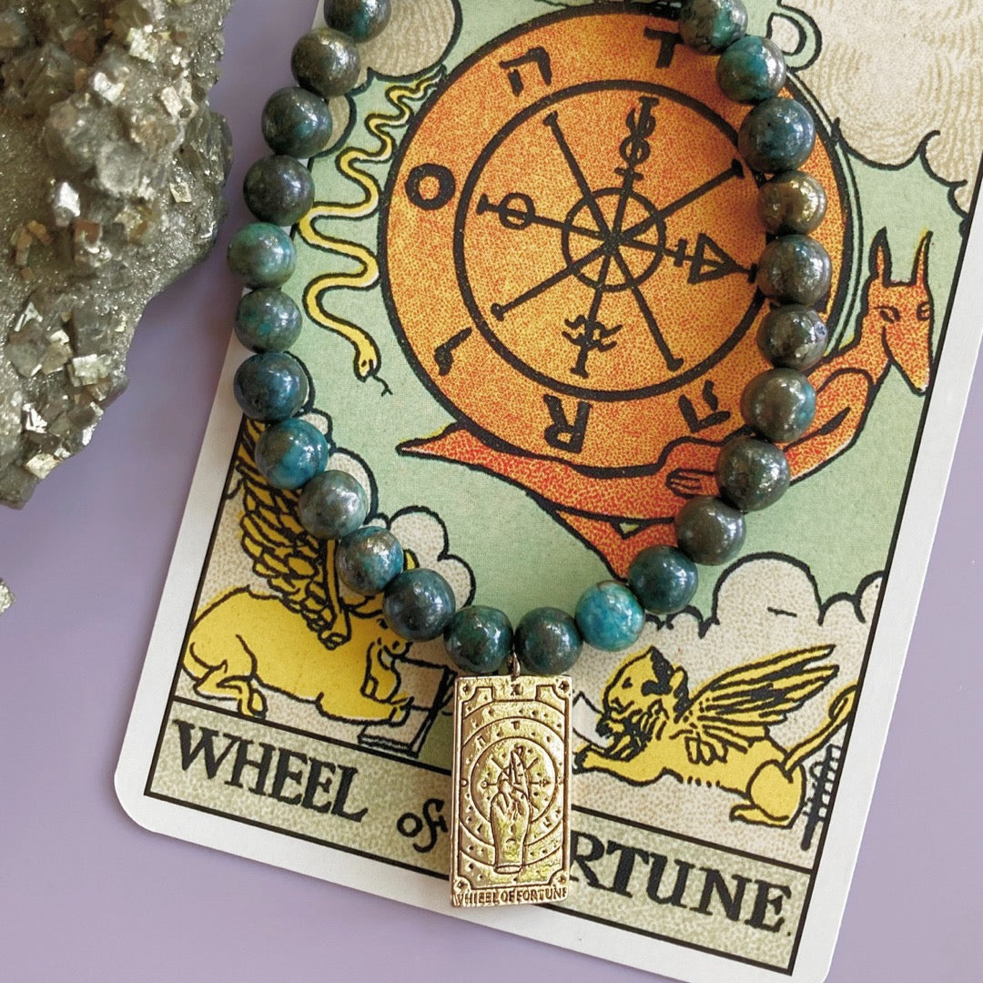 The Wheel of Fortune w. Aqua Blue Pyrite